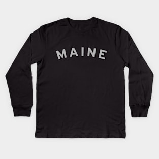 Maine Typography Kids Long Sleeve T-Shirt